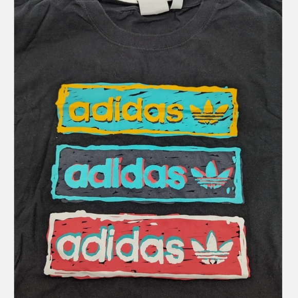 adidas Black Tee with Multicolor Logo - Picture 7 of 7